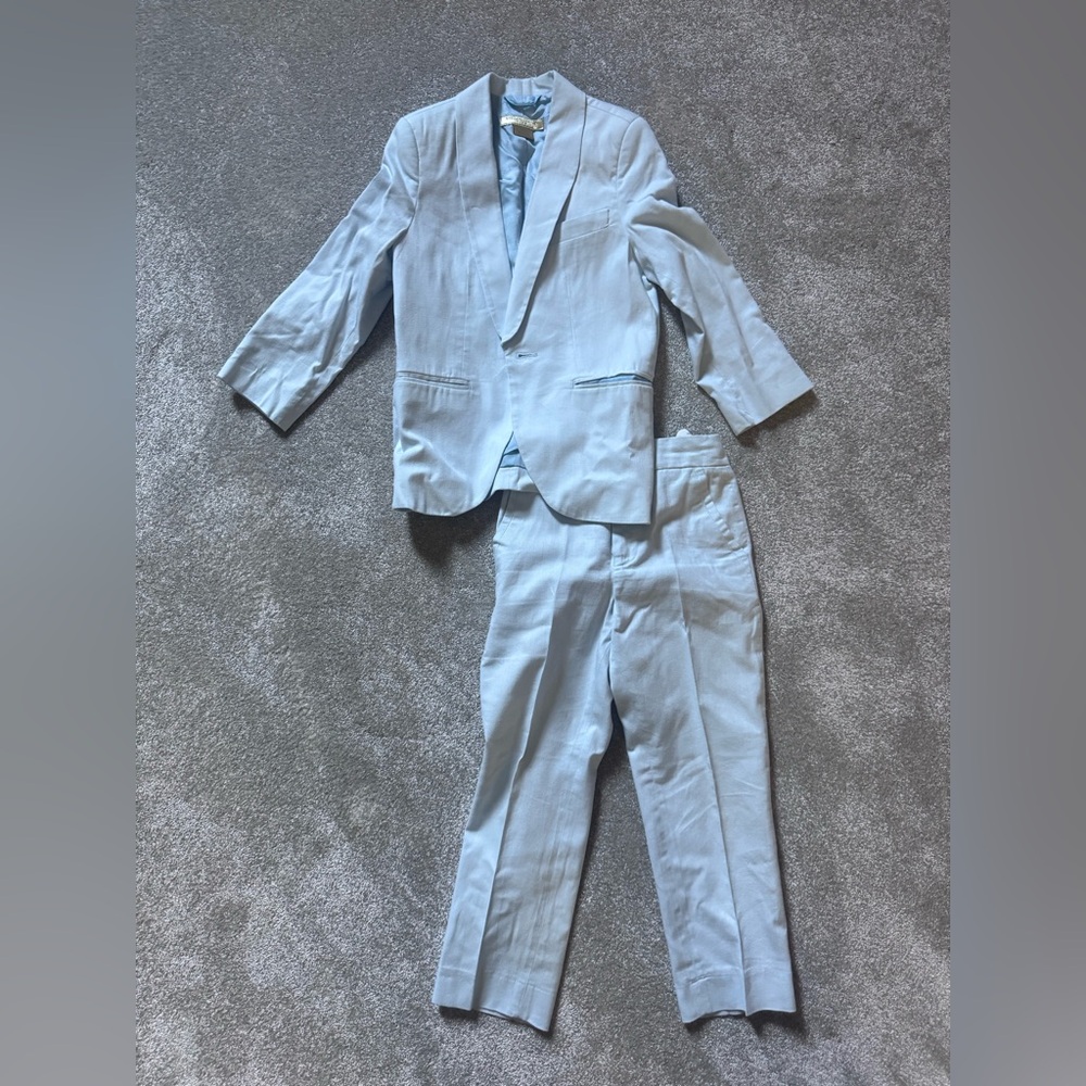 Stella McCartney Kids Pale Blue Boys' Suit Jacket & Trousers